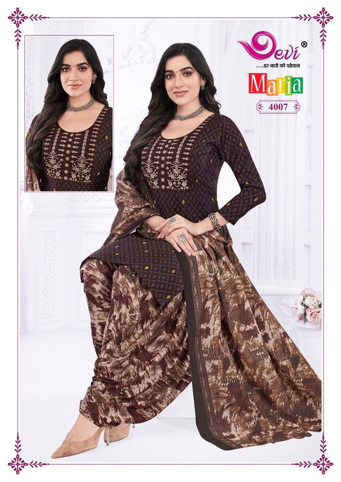 Maria Vol 4 By Devi Neck Work Cotton Patiyala Readymade Dress Orders In India